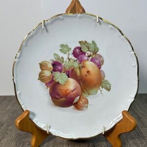 Schumann Arzberg Germany Bavarian Fruit Platter Gold Trim Decorative Plate